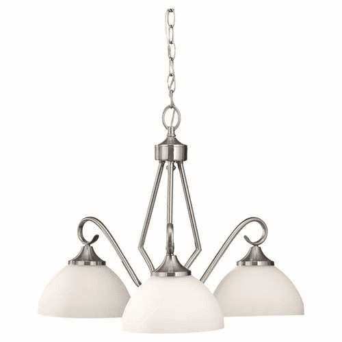 Murray Feiss Merritt 3-Light Kitchen Chandelier in Brushed Steel Finish - F2655/3BS