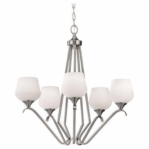 Murray Feiss Merritt 5-Light Single Tier Chandelier in Brushed Steel Finish - F2659/5BS