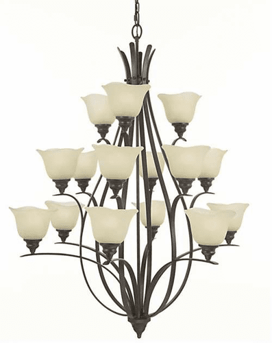 Murray Feiss Morningside 15-Light Multi-Tier Chandelier in Grecian Bronze Finish - F2054/3+6+6GBZ