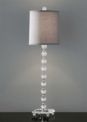 Murray Feiss Pelham Manor 1 Bulb Polished Nickel / Clear Glass Lamp 10095PN-CLG