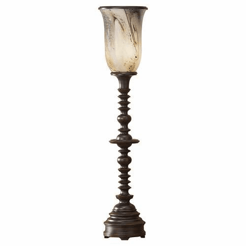Murray Feiss Sadri 1 Bulb Dark Burlwood Lamp 10016DBLW