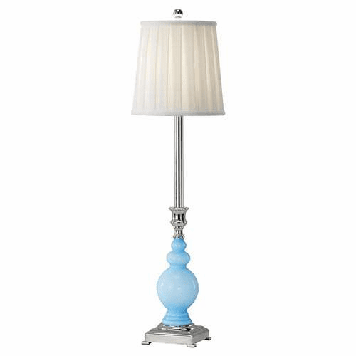 Murray Feiss Sidonia 1-Light Buffet Lamp in Polished Nickel / Blue Cased Venetian Glass Finish - 9997PN/BCVG