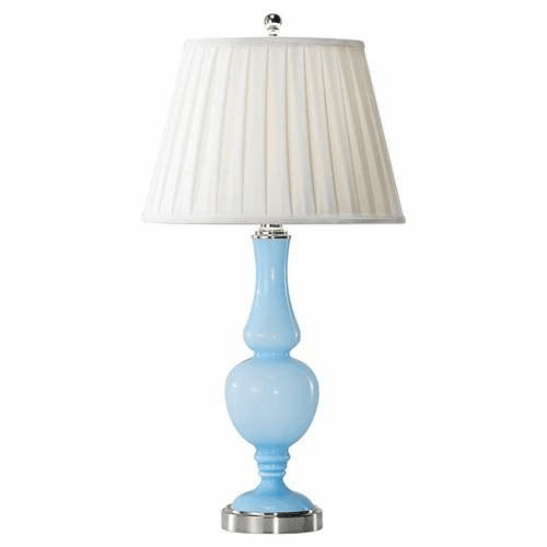 Murray Feiss Sidonia 1-Light Table Lamp in Polished Nickel / Blue Cased Venetian Glass Finish - 9998PN/BCVG