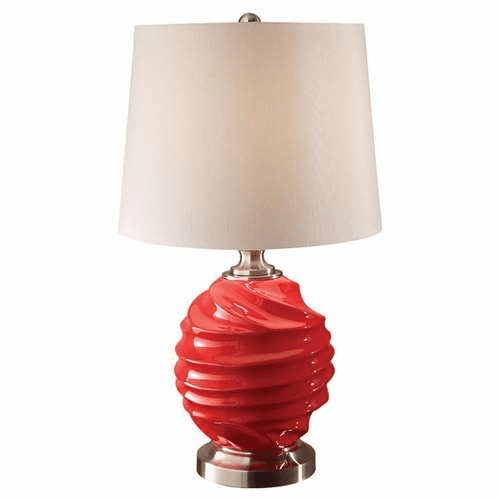 Murray Feiss Softserve 1 Bulb Strawberry / Brushed Steel Table Lamp 10188STB-BS