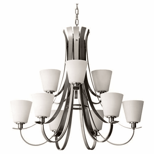 Murray Feiss Spectra 9-Light Chandelier in Brushed Steel Finish - F2721/6+3BS