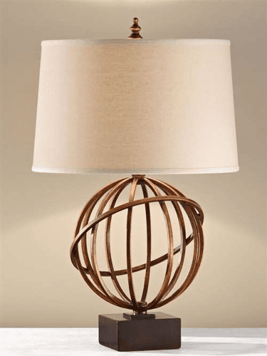 Murray Feiss Spencer 1 Bulb Firenze Gold / Dark Walnut Base Lamp 10102FG-DWB