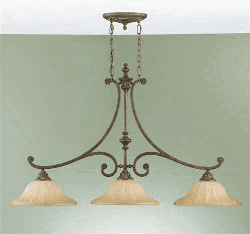 Murray Feiss Stirling Castle 3-Light Island Chandelier in British Bronze Finish - F2111/3BRB
