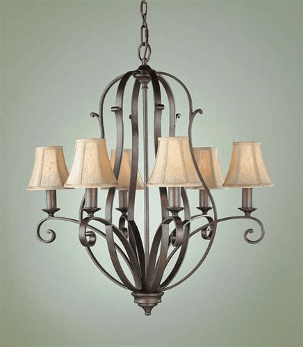 Murray Feiss Tuscan Villa 6-Light Single Tier Chandelier in Corinthian Bronze Finish - F1840/6CB