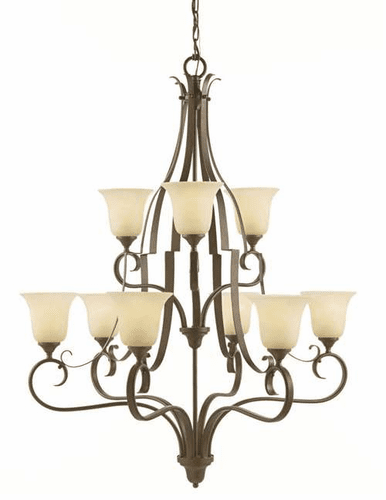 Murray Feiss Vista 9-Light Multi-Tier Chandelier in Corinthian Bronze Finish - F2041/6+3CB