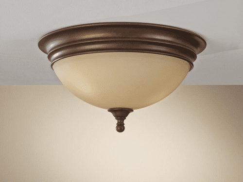 Murray Feiss Yorktown Heights 3-Light Flushmount in Prescott Bronze Finish - FM375PRBZ