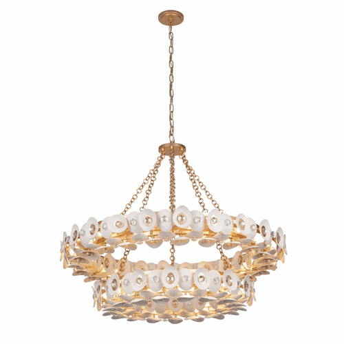 Niu 38In 2 Tier 22 LT Chandelier - Coconut Shell Gold - N1868-760