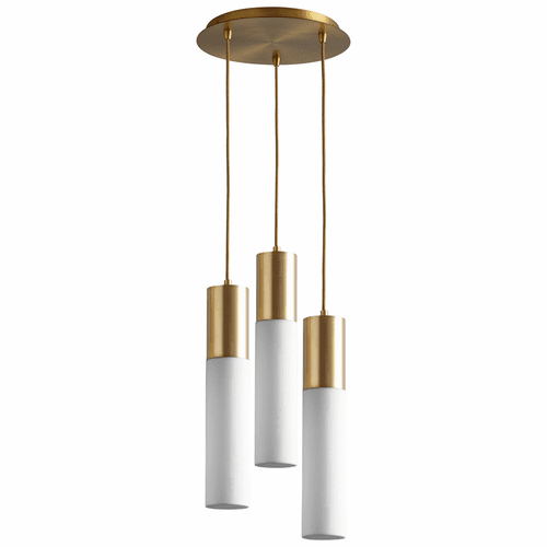 Oxygen 13" 3-LT Pendant Canopy Kit - Aged Brass - 3-8-6340