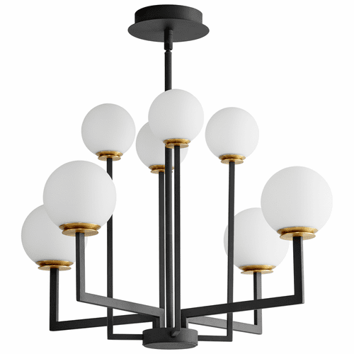 Oxygen Bonzo 8-LT LED Chandelier - Black/Aged Brass - 3-28-1540