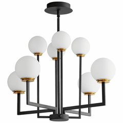 Oxygen Bonzo 8-LT LED Chandelier - Black/Aged Brass - 3-28-1540