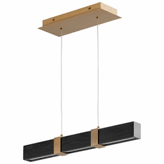 Oxygen Decca 1-LT LED Pendant - Aged Brass / Black Oak - 3-24-1540