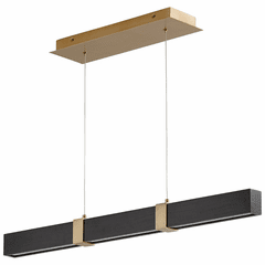 Oxygen Decca 1-LT LED Pendant - Aged Brass / Black Oak - 3-36-1540