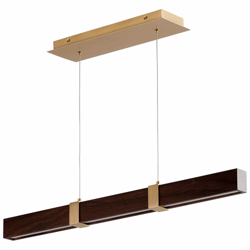 Oxygen Decca 1-LT LED Pendant - Aged Brass / Walnut - 3-36-2440