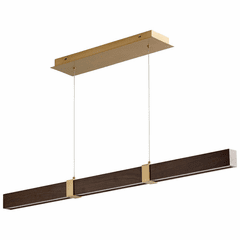 Oxygen Decca 1-LT LED Pendant - Aged Brass / Walnut - 3-48-2440
