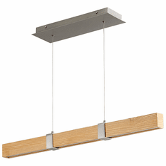 Oxygen Decca 1-LT LED Pendant - Satin Nickel / White Oak - 3-36-5224
