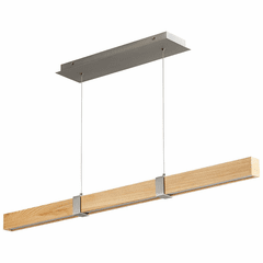 Oxygen Decca 1-LT LED Pendant - Satin Nickel / White Oak - 3-48-5224