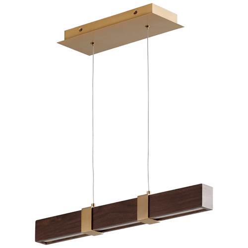 Oxygen Decca 24" 1-LT LED Pendant - Aged Brass / Walnut - 3-24-2440