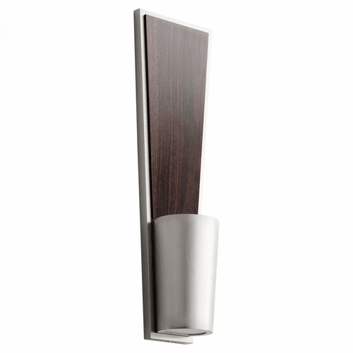 Oxygen Favero 1-LT LED Wall Sconce - Satin Nickel w/ Walnut - 3-402-24