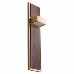 Oxygen Guapo 2-LT LED Wall Sconce - Aged Brass w/ Walnut - 3-401-40