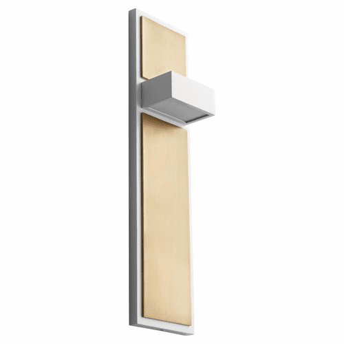 Oxygen Guapo 2-LT LED Wall Sconce - White w/ Aged Brass - 3-401-640