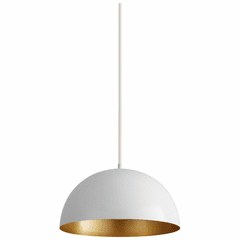 Oxygen Lucci 16" 1-LT LED Pendant - White/Industrial Brass - 3-20-650