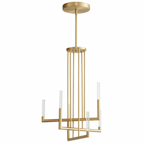 Oxygen Luster 6-LT LED Chandelier - Aged Brass - 3-24-40