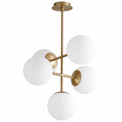 Oxygen Nebula 5-LT LED Pendant - Aged Brass - 3-681-40