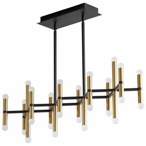 Oxygen Nero 26-LT LED Ceiling Light - Black/Aged Brass - 3-686-1540