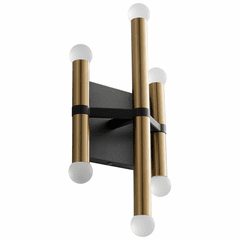 Oxygen Nero 6-LT LED Wall Sconce - Black/Aged Brass - 3-584-1540