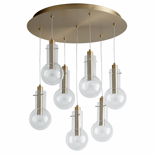 Oxygen Primo 7-LT Pendant - Aged Brass - 3-674-40