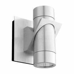 Oxygen Razzo 2-LT LED Exterior Wall Light - Brushed Aluminum - 3-746-16