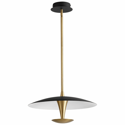 Oxygen Spacely 18" 1-LT LED Pendant - Black/Aged Brass - 3-646-1540