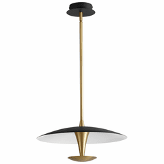 Oxygen Spacely 18" 1-LT LED Pendant - Black/Aged Brass - 3-646-1540