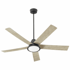 Oxygen Temple 56" 5-Blade LED Ceiling Fan - Black/Industrial Brass - 3-115-15