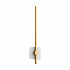 Oxygen Zora 24" 1-LT LED Wall Sconce - White/Industrial Brass - 3-50-650