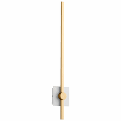 Oxygen Zora 32" 1-LT LED Wall Sconce - White/Industrial Brass - 3-51-650