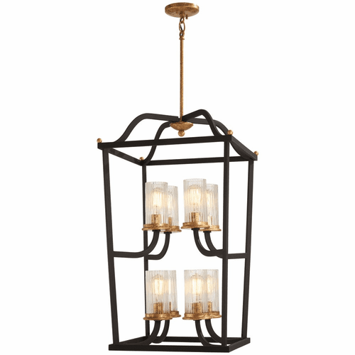 Posh Horizon 8-LT Pendant - Sand Black W/Gold Leaf - 4518-100