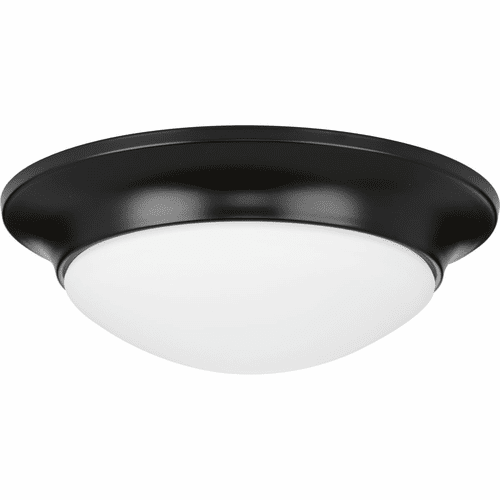 Progress 1-LT 11-1/2" Etched Glass Flush Mount - Black - P350146-031