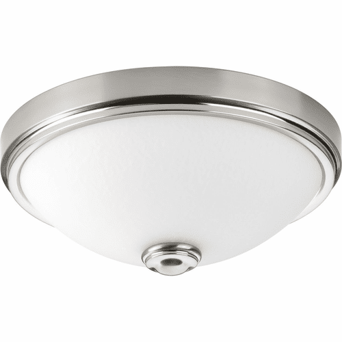 Progress 1-LT 15" LED Linen Glass Flush Mount - Brushed Nickel - P350007-009-30