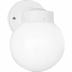 Progress 1-LT 6" Glass Globe Outdoor Wall Lantern - White - P5604-30 Progress 1-LT 6" Glass Globe Outdoor Wall Lantern - White - P5604-30