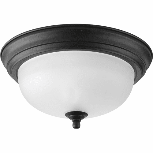 Progress 1-LT Dome Glass 11-3/8" Close-to-Ceiling - Forged Black - P3924-80