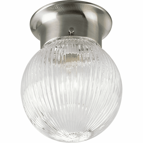 Progress 1-LT Glass Globe 6-3/8" Close-to-Ceiling - Brushed Nickel - P3599-09