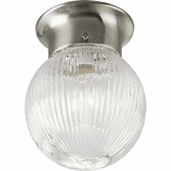 Progress 1-LT Glass Globe 6-3/8" Close-to-Ceiling - Brushed Nickel - P3599-09