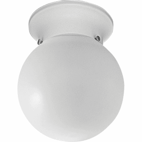 Progress 1-LT Glass Globe 6" Close-to-Ceiling - White - P3605-30