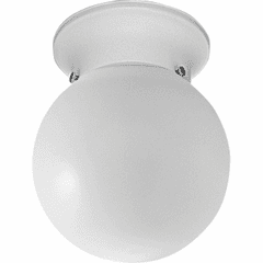 Progress 1-LT Glass Globe 6" Close-to-Ceiling - White - P3605-30