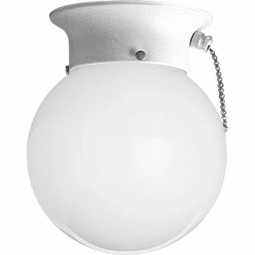 Progress 1-LT Glass Globe 6" Close-to-Ceiling - White - P3605-30SW